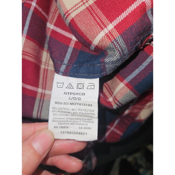 Wrangler ATG Flannel Shirt Jacket Plaid Button Up Long Sleeve L - Picture 8 of 9